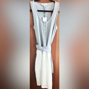 Reiss Gray and Cream Casual Dress
